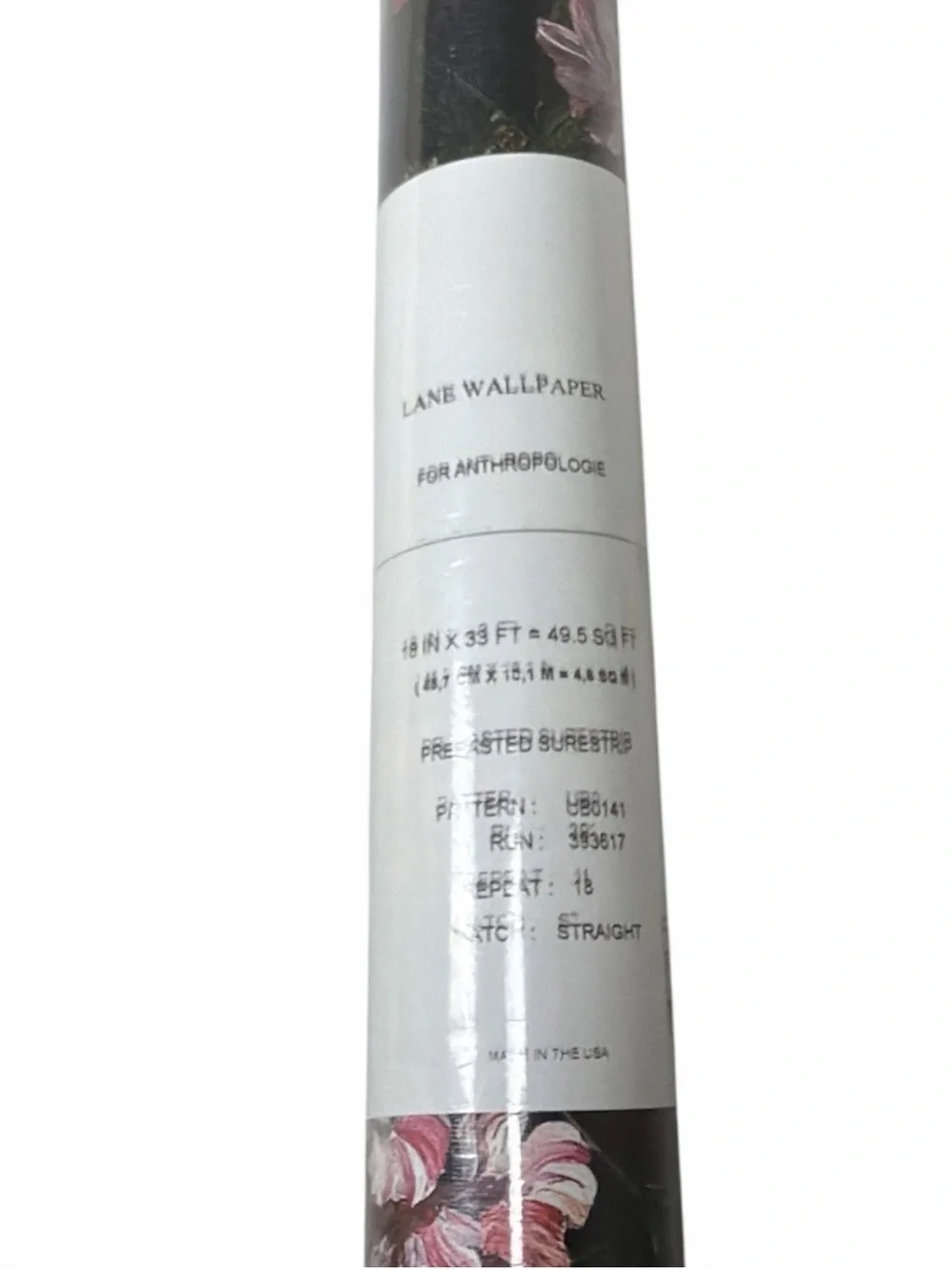 Anthropologie Lane Wallpaper UB8141 Floral Black Botanical 2 Rolls 99 Sq Ft